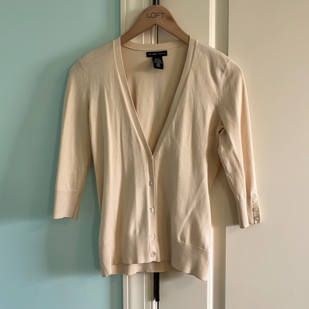 cream cardigan from ny&co
